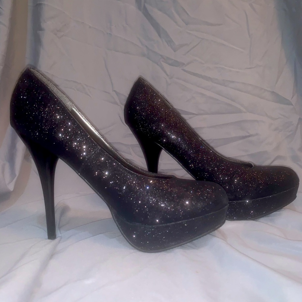 Black Glitter 5” Platform Heels W10 Mossimo ‘Pais… - image 1